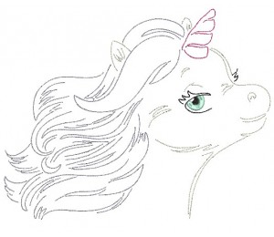 Stickdatei - Baby Unicorn LineArt 5